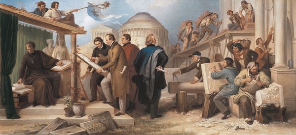 Artists entrusted with the Execution of Monumental Buildings by King Ludwig I, vintage artwork by Wilhelm von Kaulbach, A3 (16x12") Poster Print