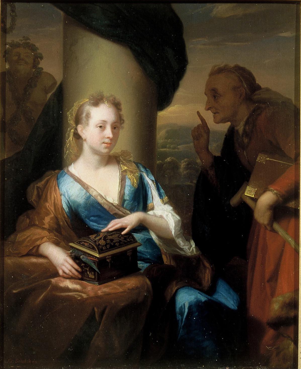 A Useless Moral Lesson, vintage artwork by Godfried Schalcken, 12x8" (A4) Poster