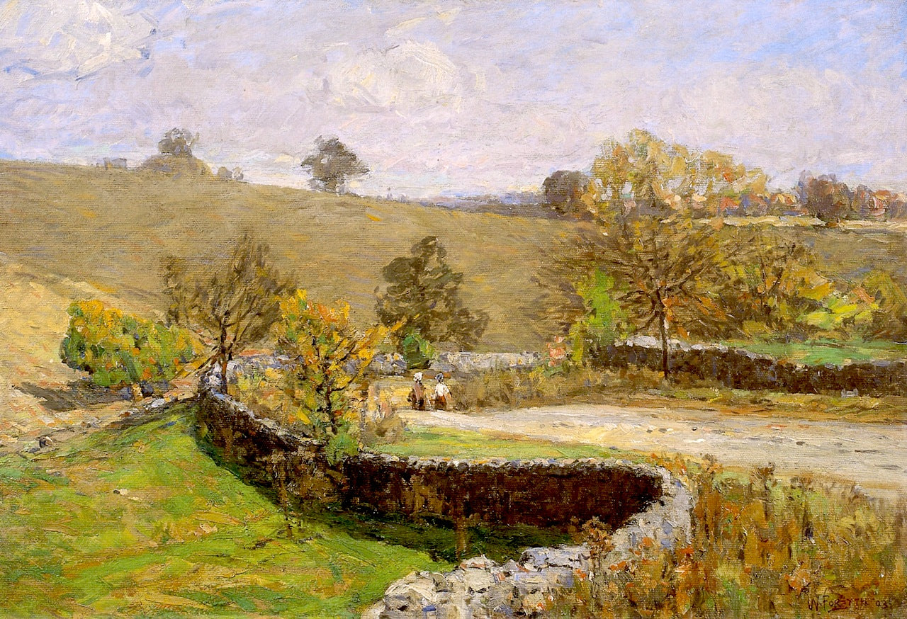 Cloud-shadowed Hill, vintage artwork by William Forsyth, 12x8" (A4) Poster