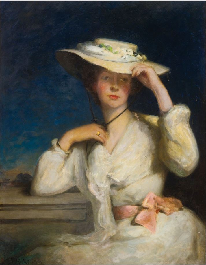 Symphony in Pink and White, vintage artwork by George Elgar Hicks, 12x8" (A4) Poster