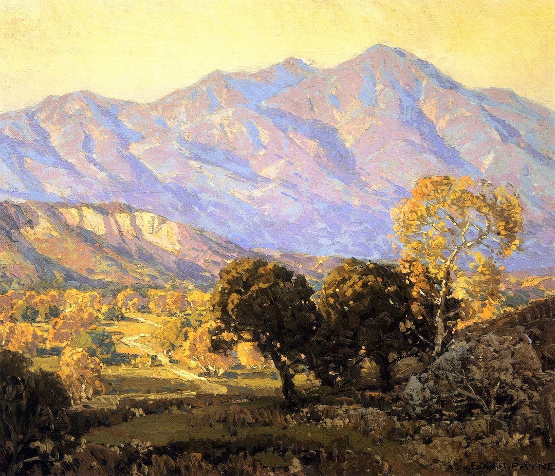 Canyon Mission Viejo, Capistrano, vintage artwork by Edgar Alwyn Payne, 12x8" (A4) Poster