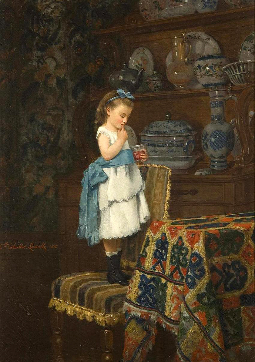 A Little Taste, vintage artwork by Camille-Leopold Cabaillot Lassalle, 12x8" (A4) Poster