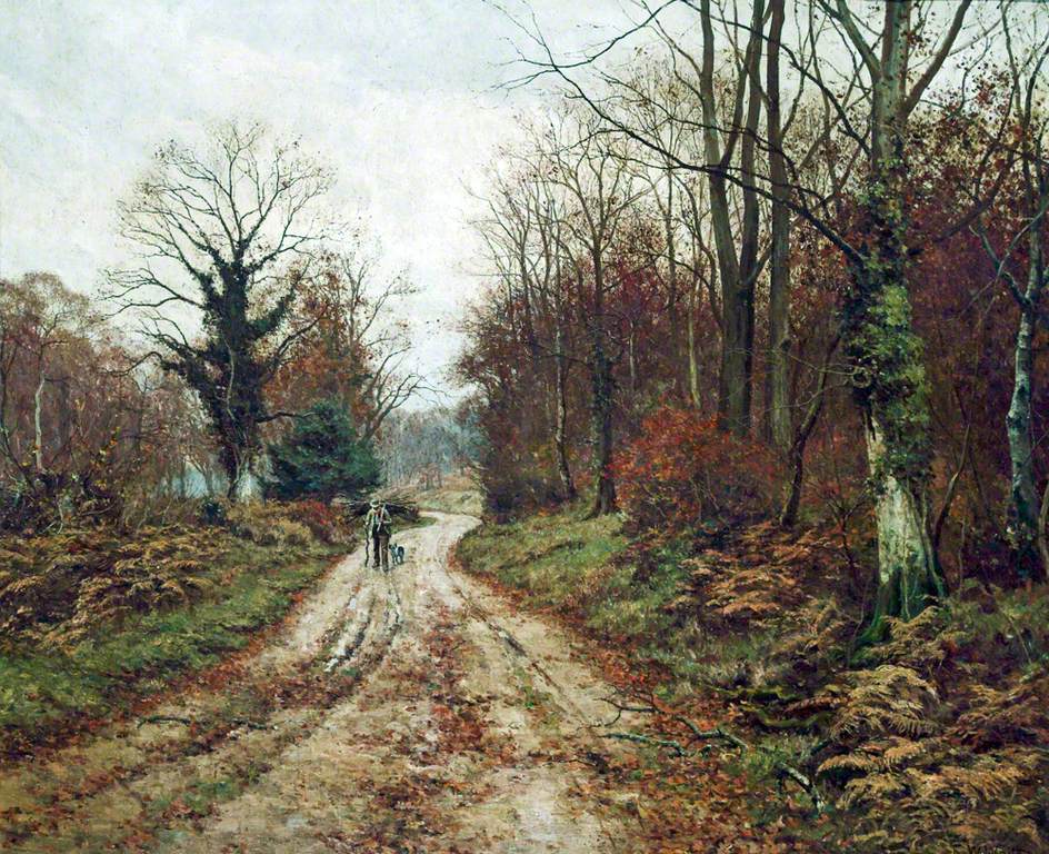 The Autumn Road, vintage artwork by Edward Wilkins Waite, 12x8" (A4) Poster