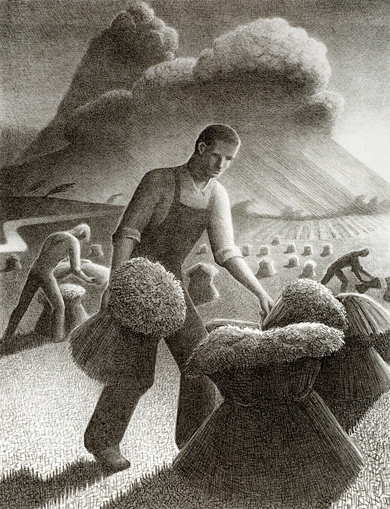 Sketch for by Grant Wood,16x12(A3) Poster