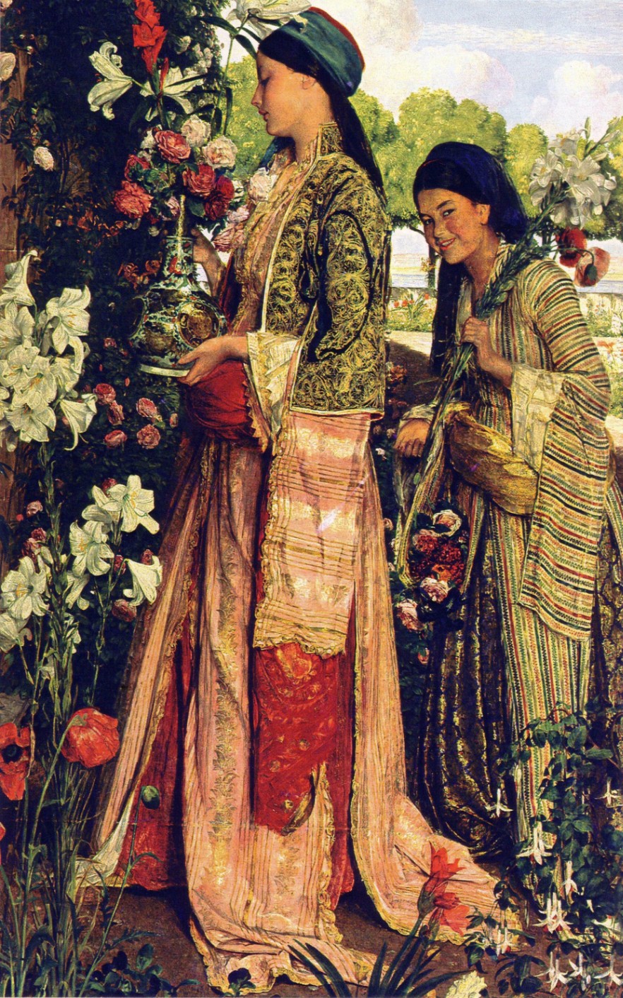 Lilium Auratum, vintage artwork by John Frederick Lewis, RA, A3 (16x12") Poster Print