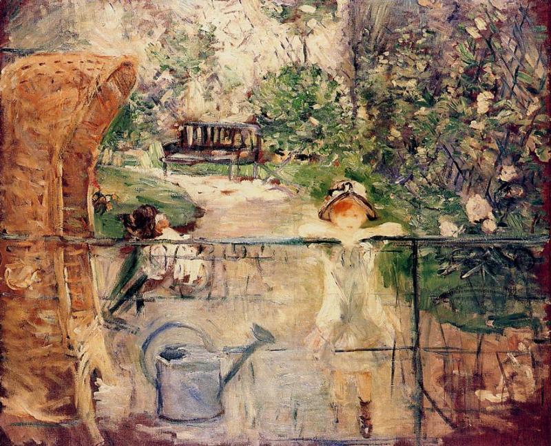 The Basket Chair, vintage artwork by Berthe Morisot, 12x8" (A4) Poster
