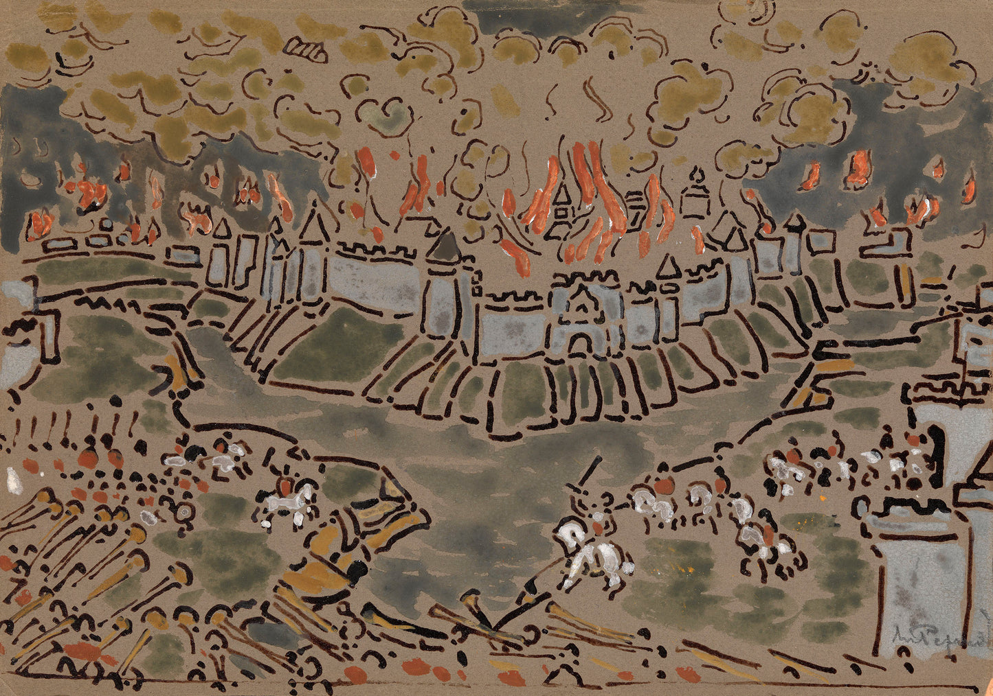 The Battle by Nicholas Roerich,16x12(A3) Poster