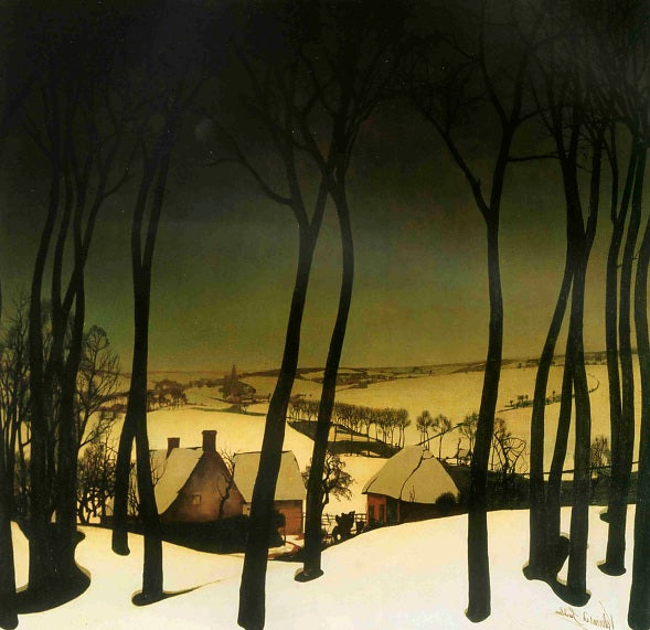 En plein hiver, vintage artwork by Valerius de Saedeleer, 12x8" (A4) Poster