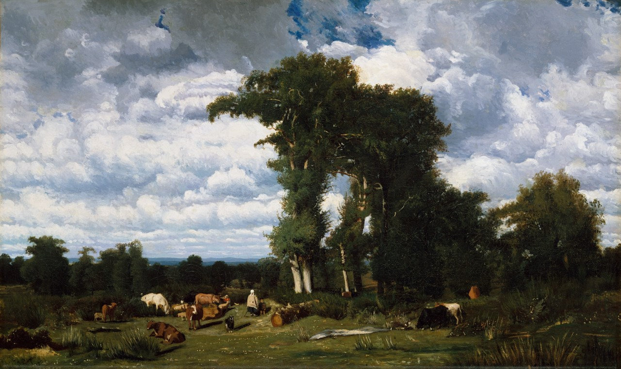 Landscape with Cattle at Limousin, vintage artwork by Jules Dupre, A3 (16x12") Poster Print