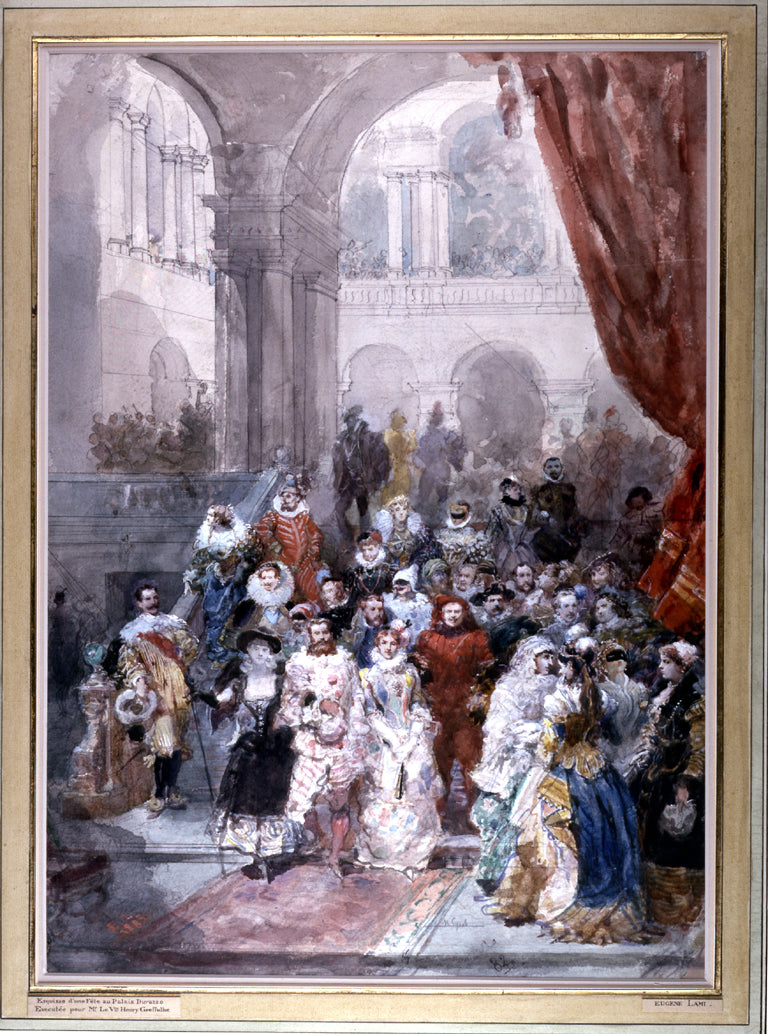 Study for a Painting of a Costume Ball Given by the Princess of Sagan, vintage artwork by Eugene Louis Lami, A3 (16x12") Poster Print