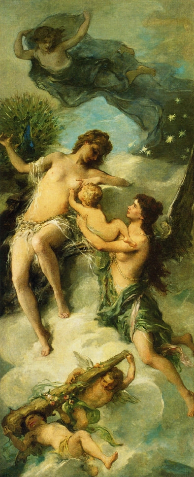 Hera and Ares in the Underworld, vintage artwork by Henri Leopold Levy, 12x8" (A4) Poster