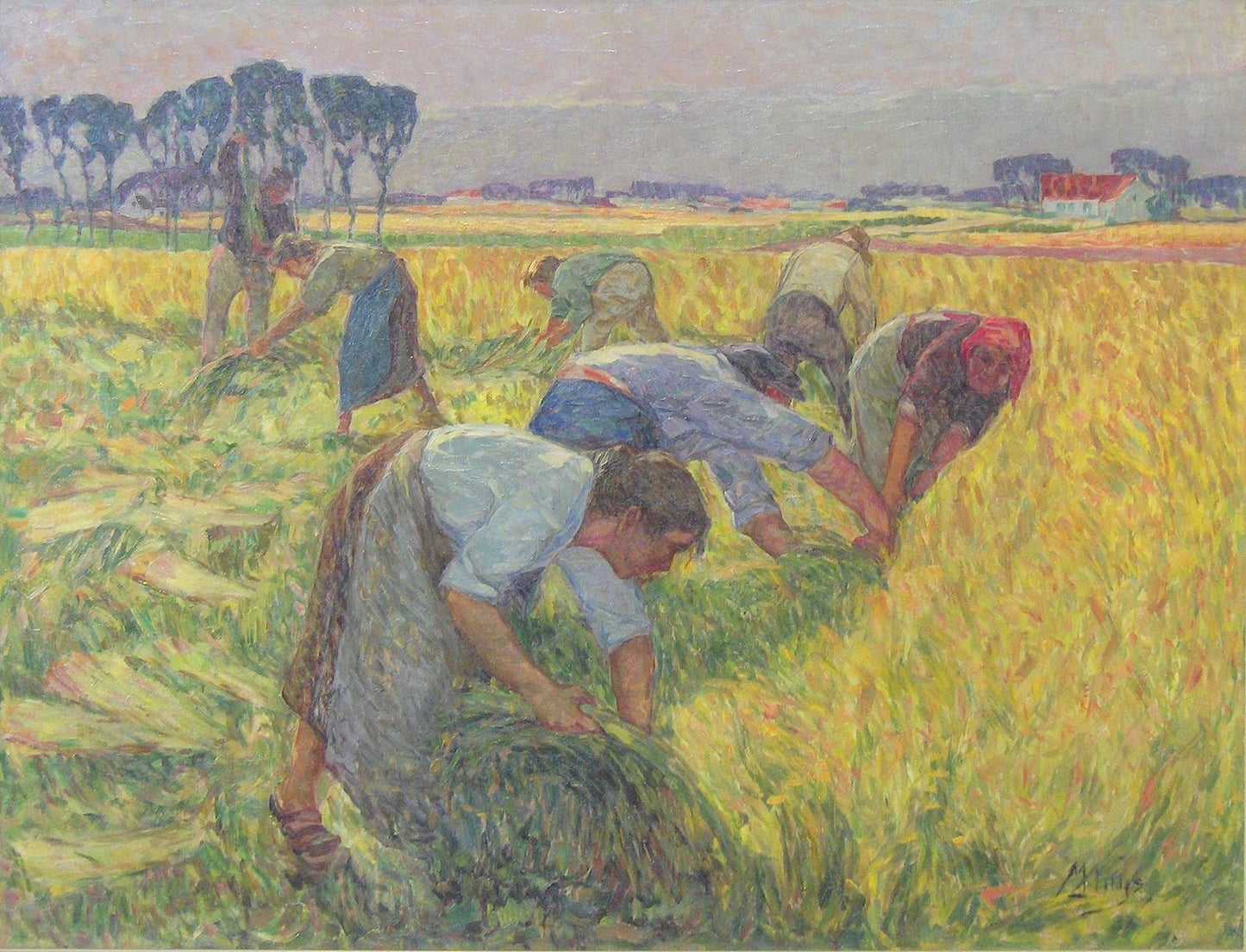 Flax Harvest by Modest Huys,16x12(A3) Poster