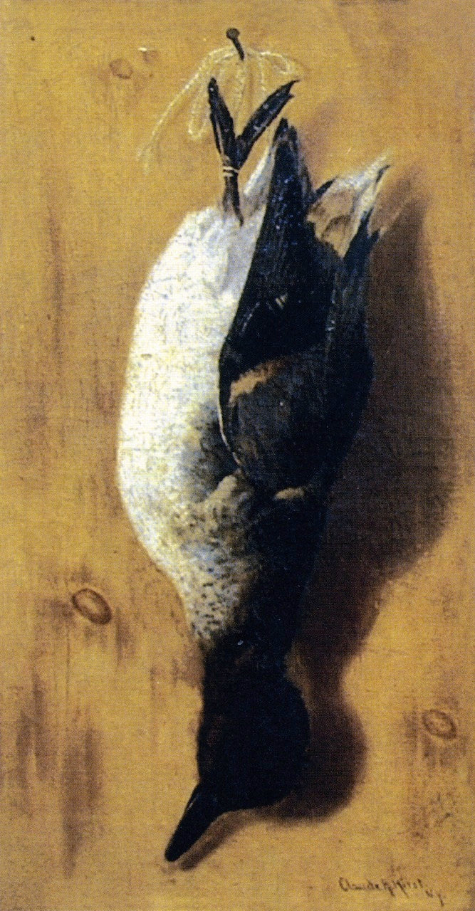 Waterfowl Hanging from a Nail, vintage artwork by Claude Raguet Hirst, 12x8" (A4) Poster