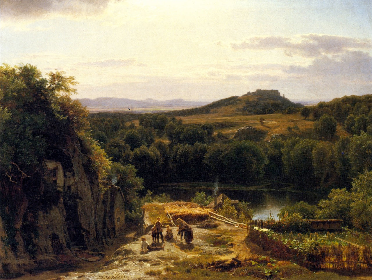 Landscape in the Harz Mountains, vintage artwork by Thomas Worthington Whittredge, 12x8" (A4) Poster