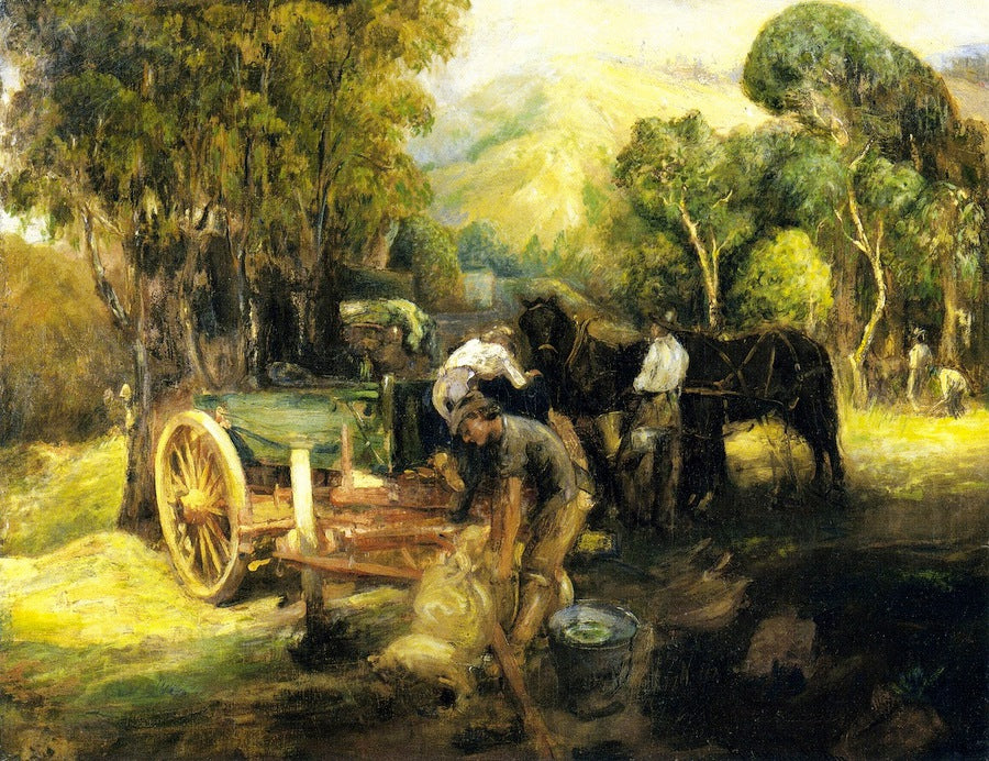 Dairy Farm in the Arroyo Seco, vintage artwork by Jean Mannheim, 12x8" (A4) Poster