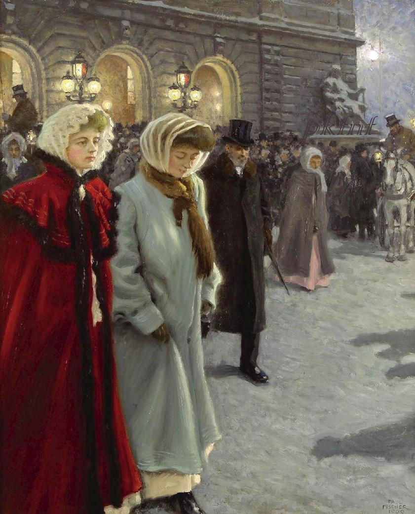 ormance Outside Det Kongelige Teater by Paul-Gustave Fischer,A3(16x12")Poster