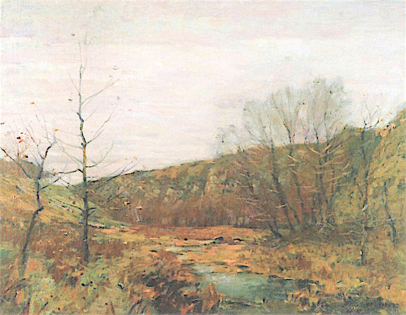 An Abandoned Quarry, Bucks County, vintage artwork by William Langson Lathrop, 12x8" (A4) Poster