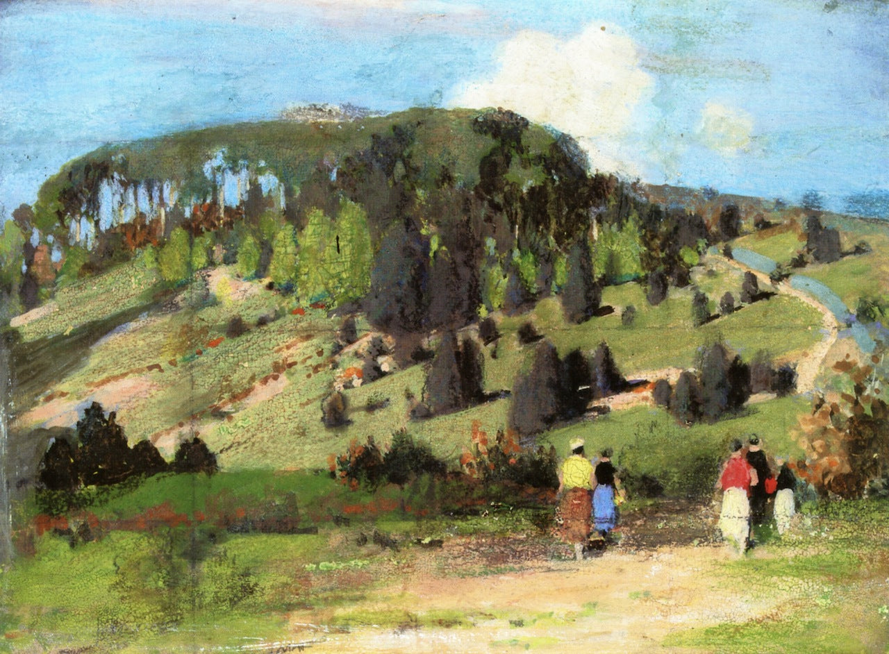 On Goodwood Downs, vintage artwork by George Henry, R.A., R.S.A., R.S.W., 12x8" (A4) Poster
