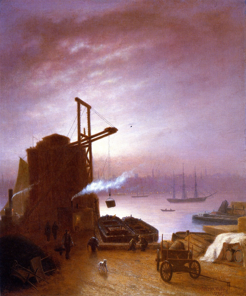 The Hudson River from Hoboken, vintage artwork by Robert Walter Weir, A3 (16x12") Poster Print