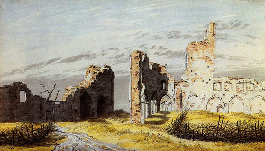 Ruins of the Monastery at Eldena, vintage artwork by Caspar David Friedrich, 12x8" (A4) Poster