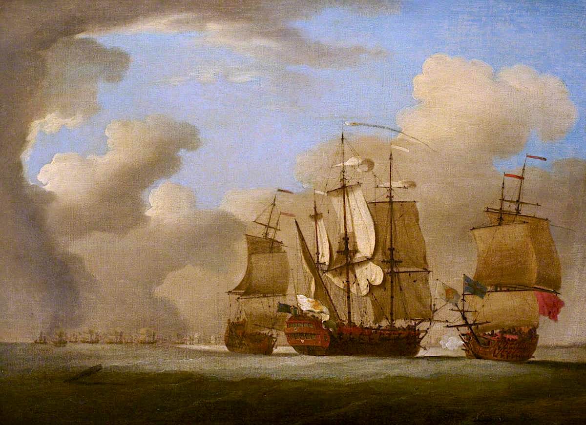 The Capture of the Spanish Galleon 'St Joseph', 23 September 1739, vintage artwork by Peter Monamy, 12x8" (A4) Poster
