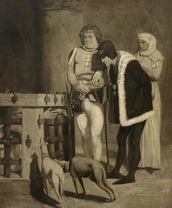 Cardinal Valeane and the Cage of Torture, vintage artwork by Jean-Leon Gerôme, 12x8" (A4) Poster