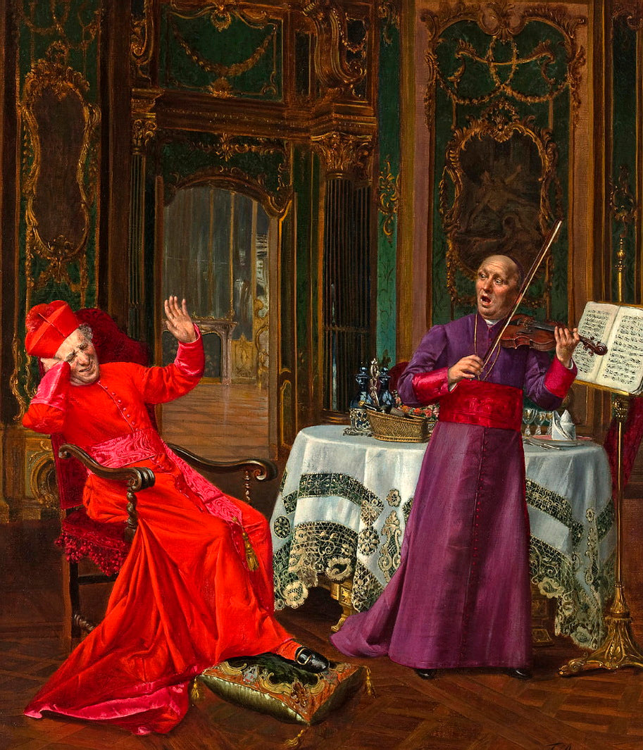 Out of Tune, vintage artwork by Francois Brunery, 12x8" (A4) Poster