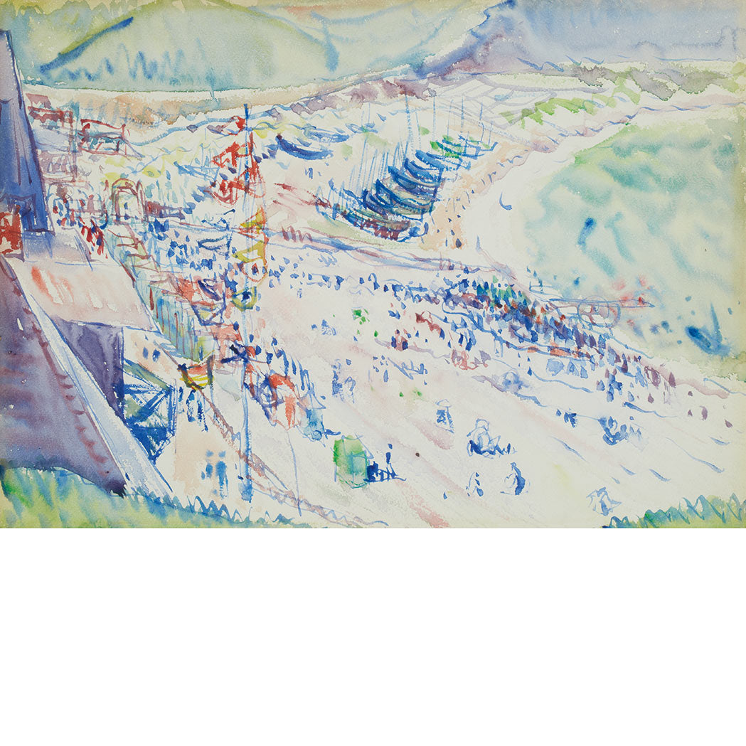 Coastal Scene, Etretat, vintage artwork by Charles Demuth, 12x8" (A4) Poster