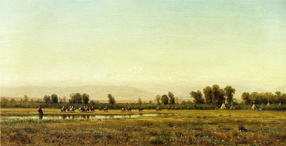 Indian Reservation, vintage artwork by Thomas Worthington Whittredge, A3 (16x12") Poster Print
