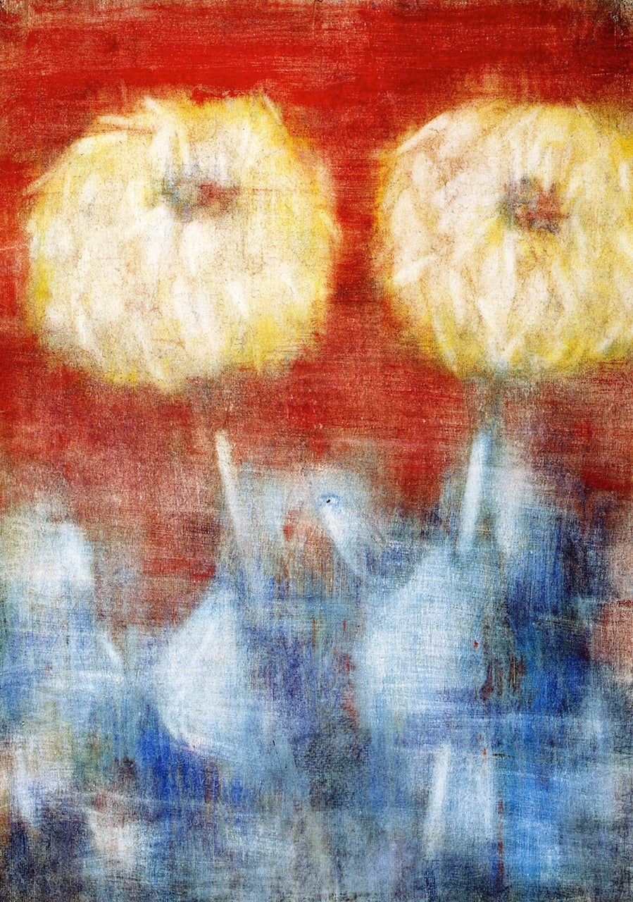 Late Chrysanthemums, vintage artwork by Christian Rohlfs, 12x8" (A4) Poster