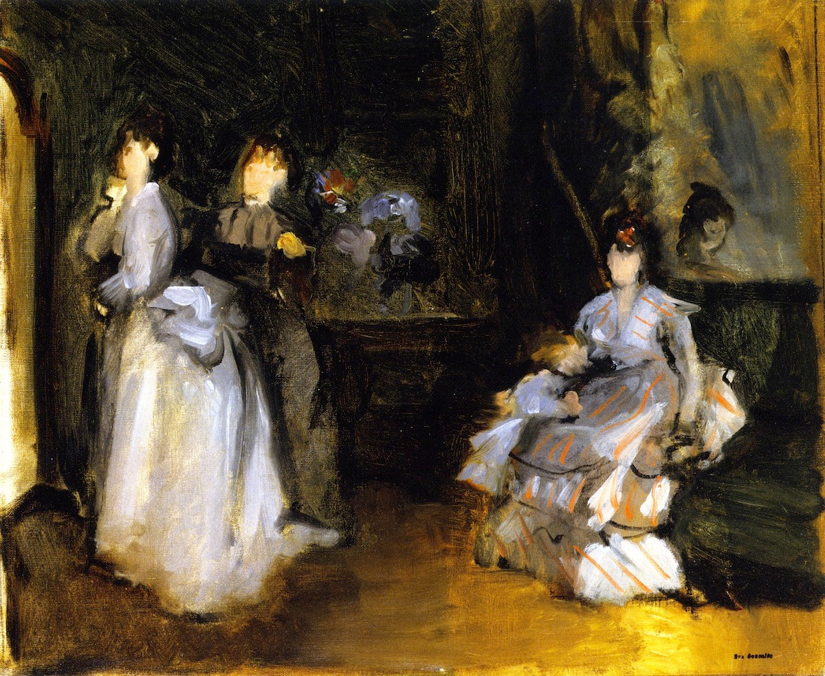 Interior of the Milliner, vintage artwork by Eva Gonzales, 12x8" (A4) Poster