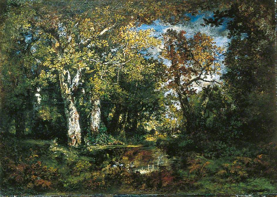 The Forest at Fontainebleau, France, vintage artwork by Narcisse Dìaz de la Peña, A3 (16x12") Poster Print