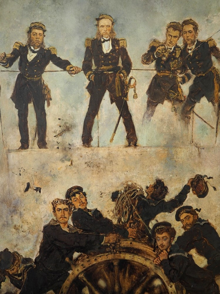 Admiral Tegetthoff in the Naval Battle of Lissa, vintage artwork by Anton Romako, 12x8" (A4) Poster
