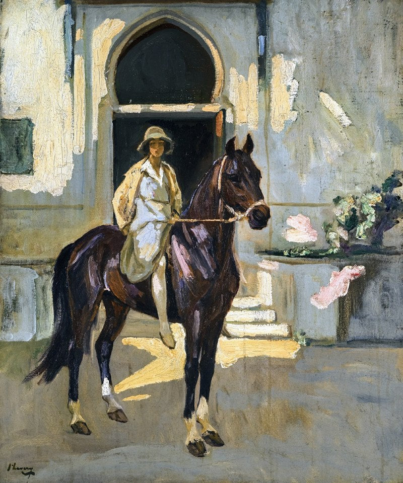 Alice on Sultan, Tangier, vintage artwork by Sir John Lavery, R.A., 12x8" (A4) Poster