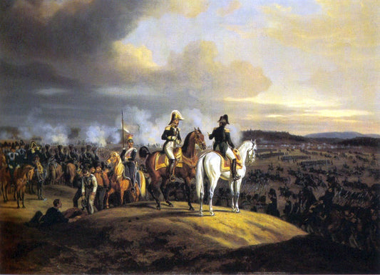 Eugène de Beauharnais and Napoleon in Russia, vintage artwork by Albrecht Adam, 12x8" (A4) Poster