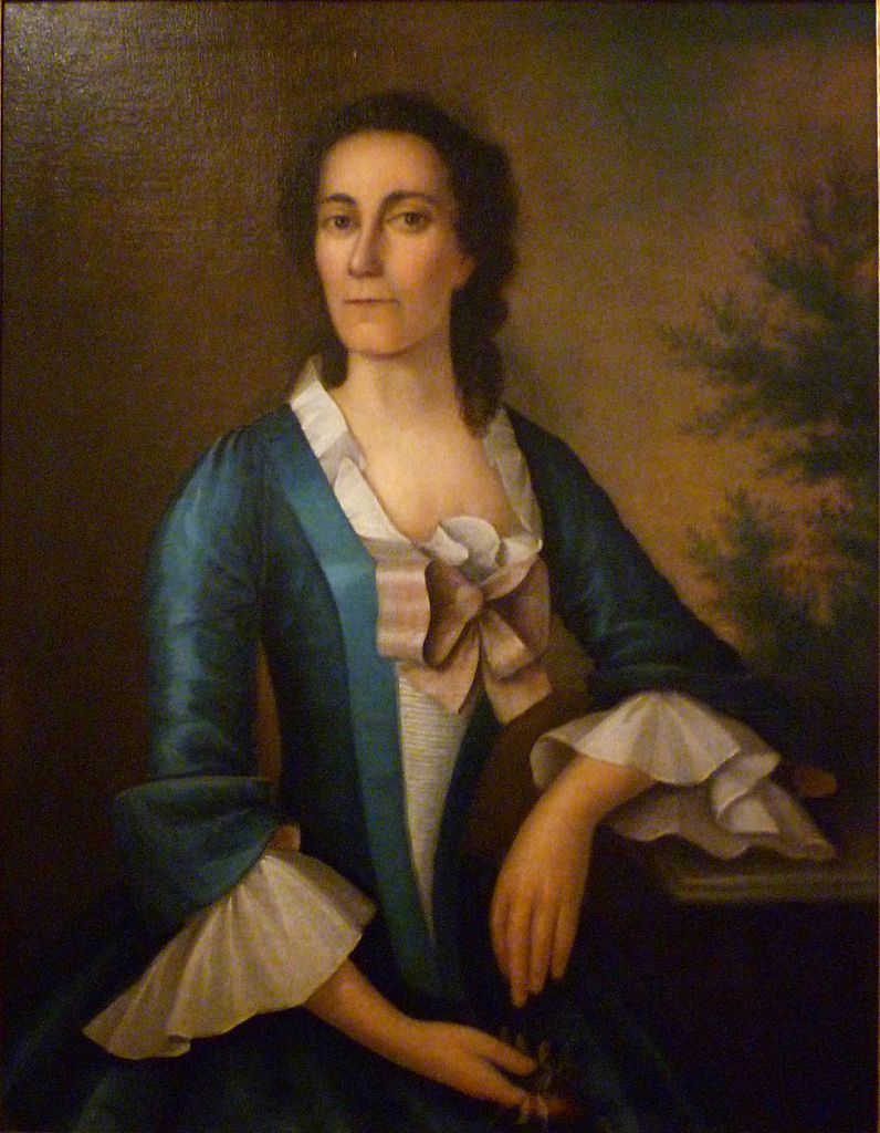 Portrait of Mrs. Thomas Shippard of Boston, vintage artwork by Joseph Badger, 12x8" (A4) Poster
