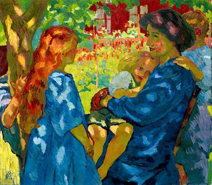 Family Portrait Under the Elder Tree by Giovanni Giacometti,A3(16x12")Poster