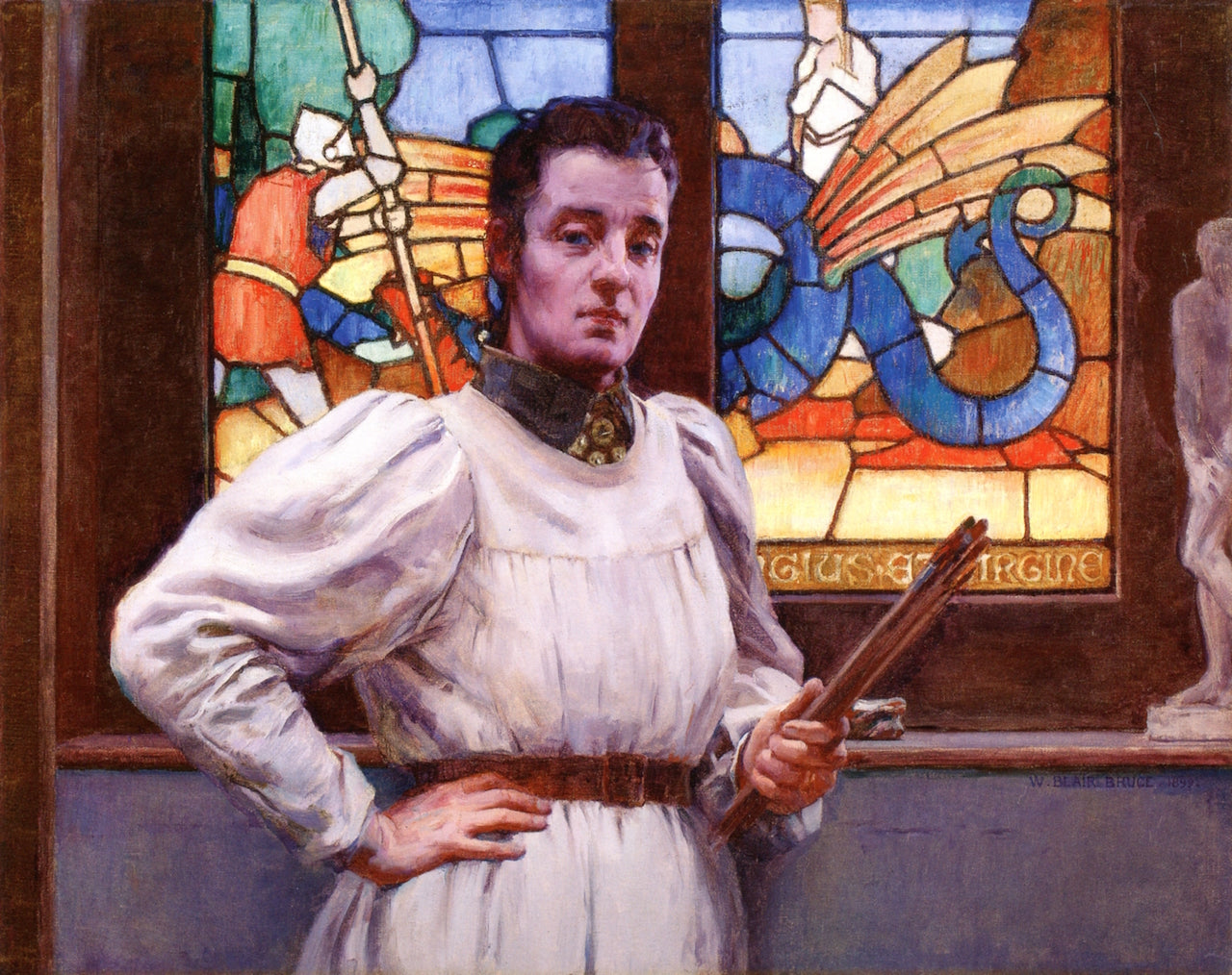 The Stained Glass Window, vintage artwork by William Blair Bruce, 12x8" (A4) Poster