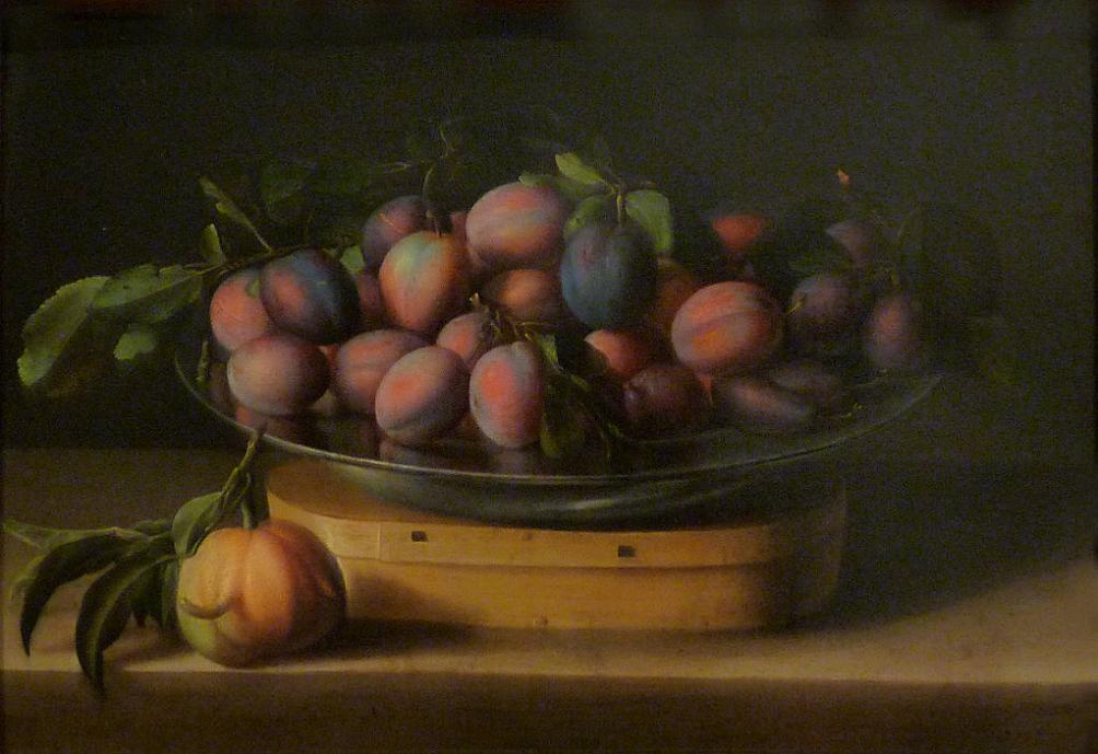 Plat de prunes, vintage artwork by Louise Moillon, 12x8" (A4) Poster