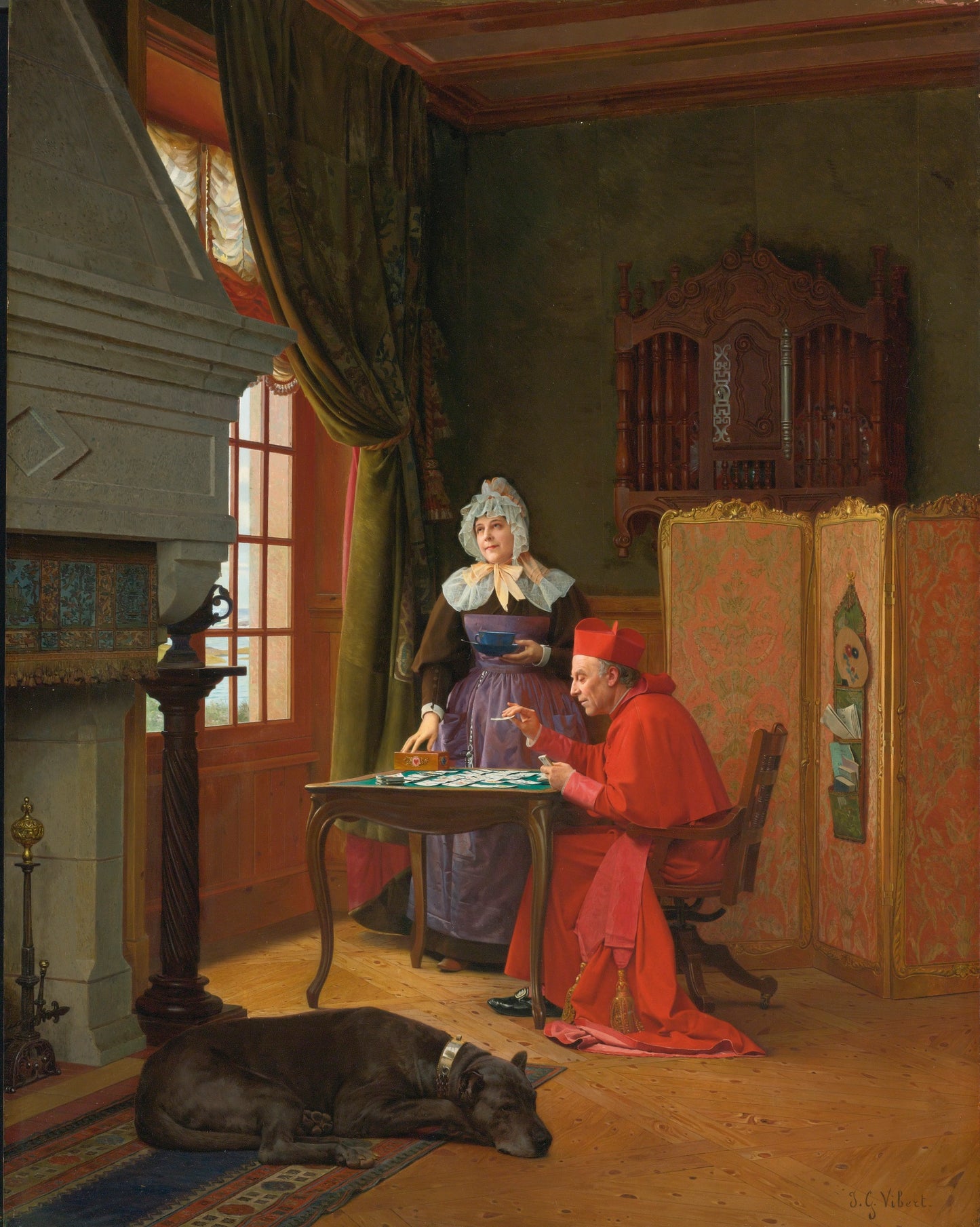 The Three Patiences, vintage artwork by Jehan-Georges Vibert, 12x8" (A4) Poster
