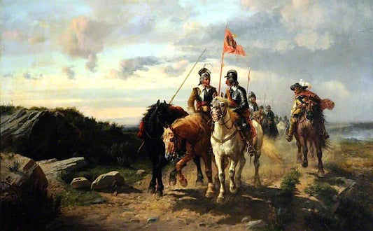 Scene from 'The Lay of the Last Minstrel' (from the poem by  Walter Scott), vintage artwork by Richard Beavis, 12x8" (A4) Poster