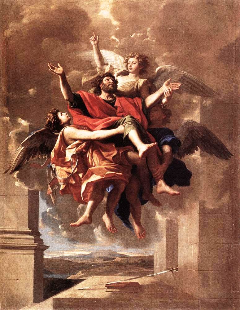 The Ecstasy of St Paul, vintage artwork by Nicolas Poussin, 12x8" (A4) Poster