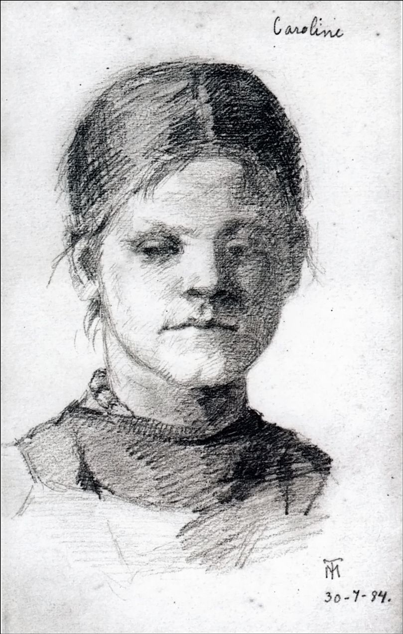 Caroline, vintage artwork by Marie Triepcke Kroyer, 12x8" (A4) Poster