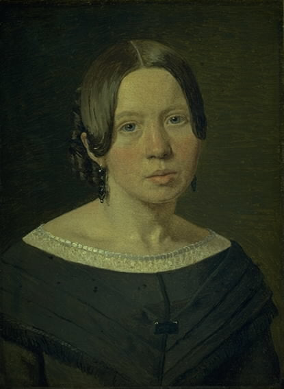 Portrait of the Artist’s Sister-in-Law, Johanne Elisabeth Kǿbke, nee Sundby e, vintage artwork by Christen Købke, A3 (16x12") Poster Print