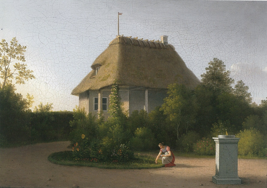 Sommerlyst in the garden at Sanderumgaard, vintage artwork by Christoffer Wilhelm Eckersberg, 12x8" (A4) Poster