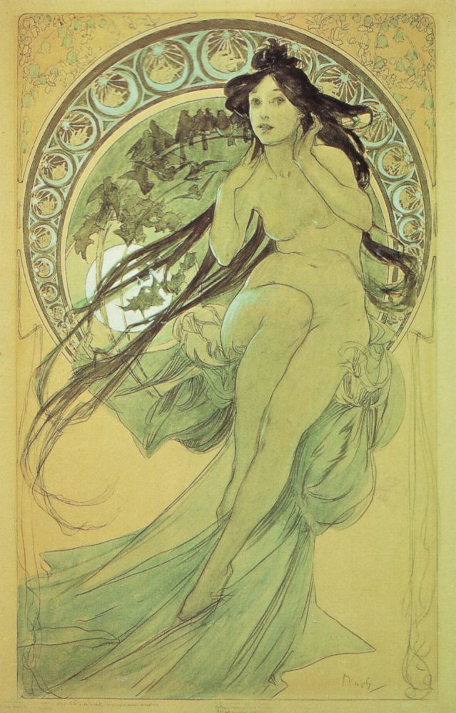 Study for Music (The Arts) by Alfons Mucha,A3(16x12")Poster