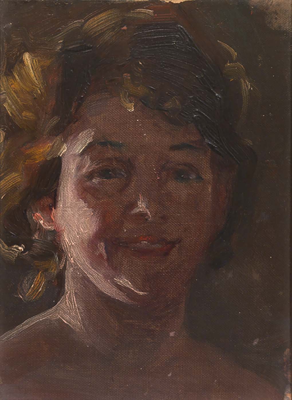 Head of the Artist, vintage artwork by Alice Pike Barney, 12x8" (A4) Poster