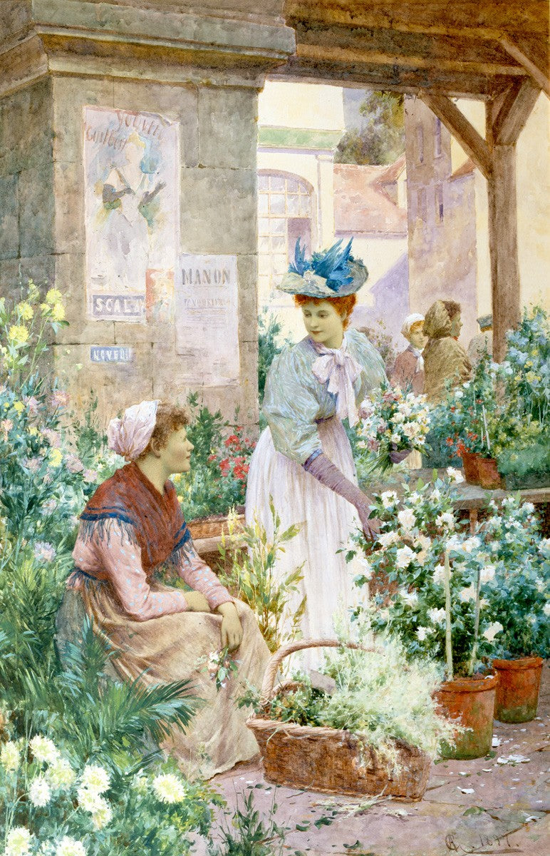e Flower Market, Boulogne by Alfred Augustus Glendening, Jr.,A3(16x12")Poster