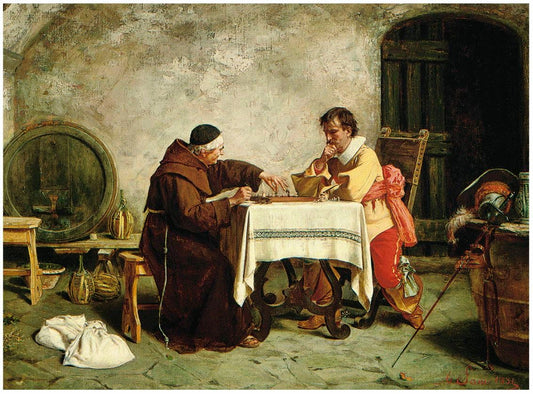 A game of chess, vintage artwork by Alessandro Sani, 12x8" (A4) Poster