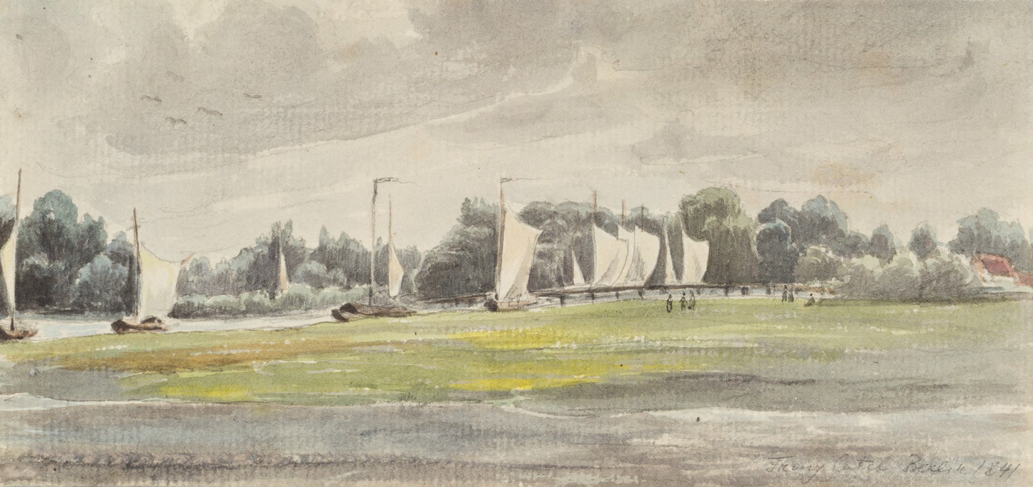 A Sailing Regatta near Berlin, vintage artwork by Franz Ludwig Catel, 12x8" (A4) Poster